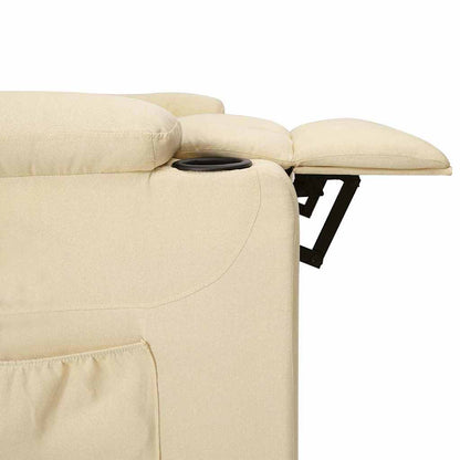 vidaXL Recliner Chair Cream Fabric
