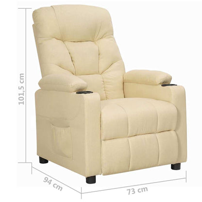 vidaXL Recliner Chair Cream Fabric