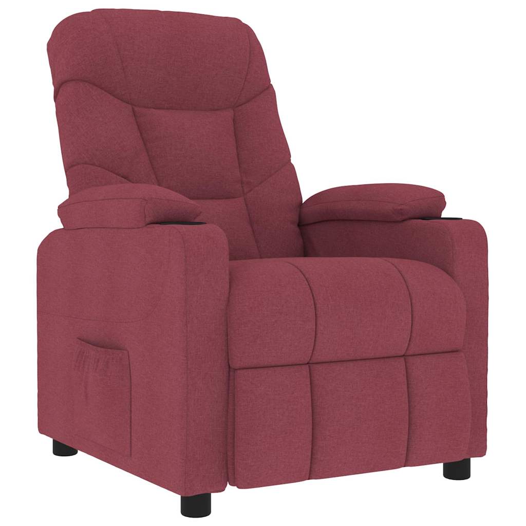 vidaXL Massage Chair Wine Red Fabric