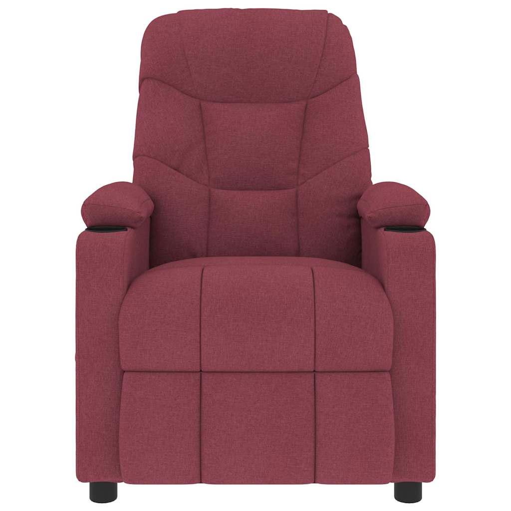 vidaXL Massage Chair Wine Red Fabric