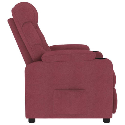 vidaXL Massage Chair Wine Red Fabric