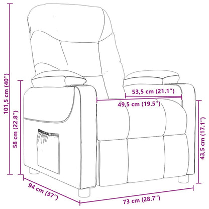 vidaXL Massage Chair Wine Red Fabric
