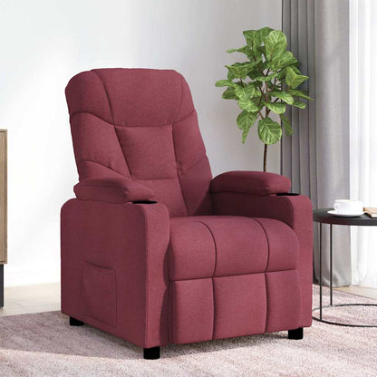 vidaXL Massage Chair Wine Red Fabric