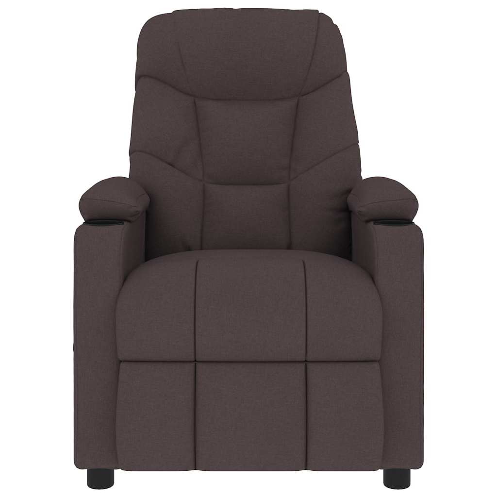 vidaXL Massage Chair Dark Brown Fabric