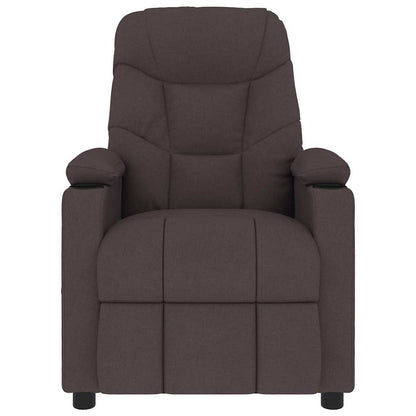 vidaXL Massage Chair Dark Brown Fabric