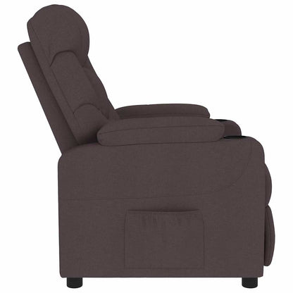 vidaXL Massage Chair Dark Brown Fabric