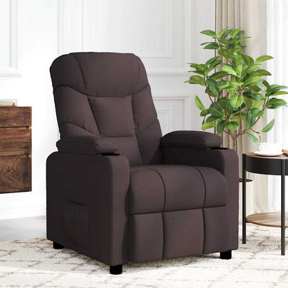 vidaXL Massage Chair Dark Brown Fabric