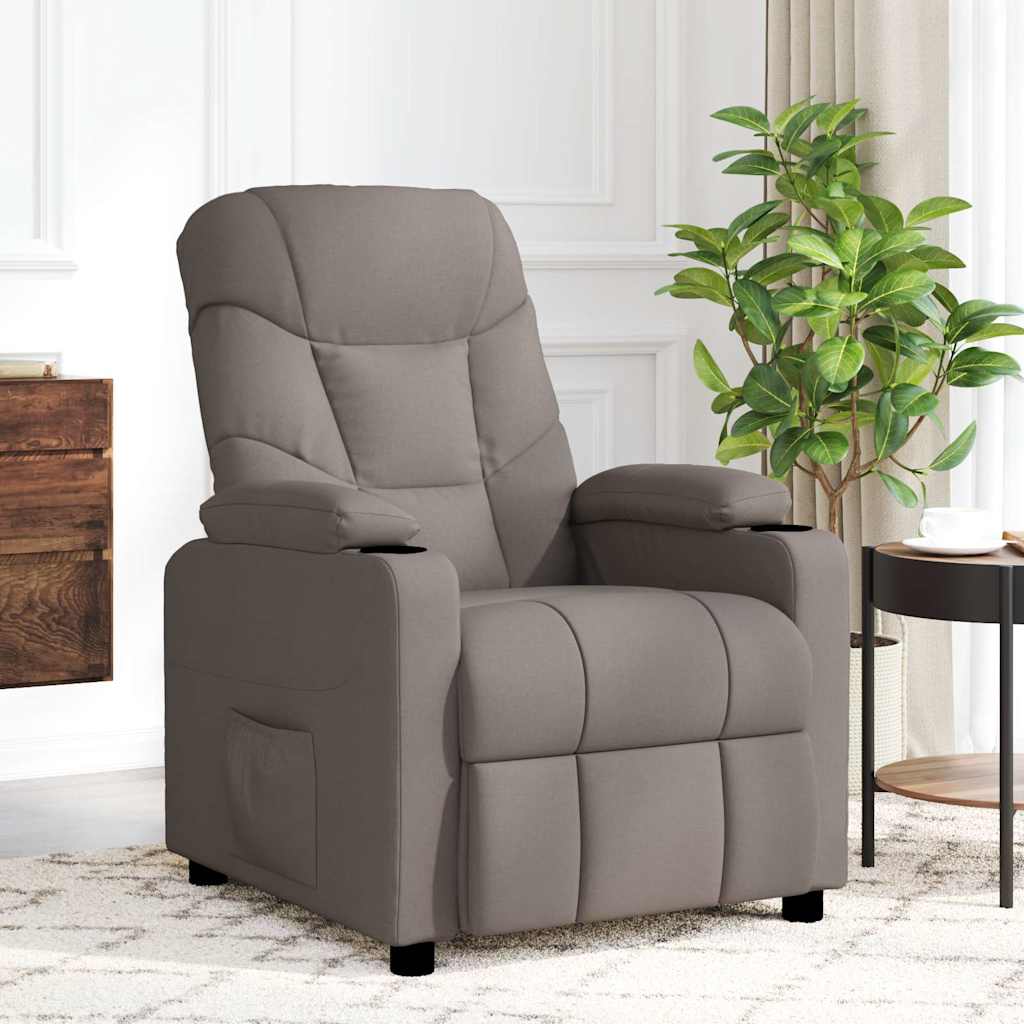 vidaXL Massage Chair Taupe Fabric