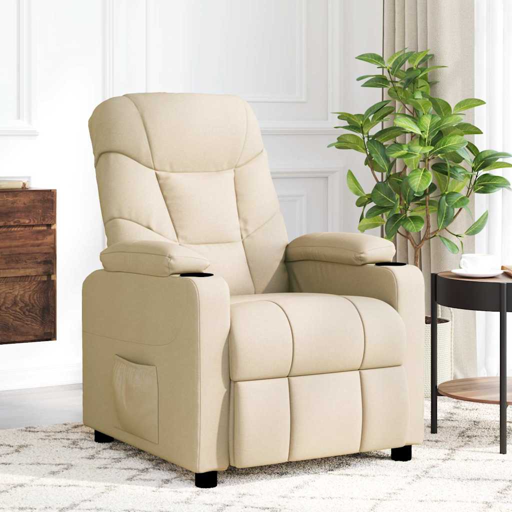 vidaXL Massage Chair Cream Fabric