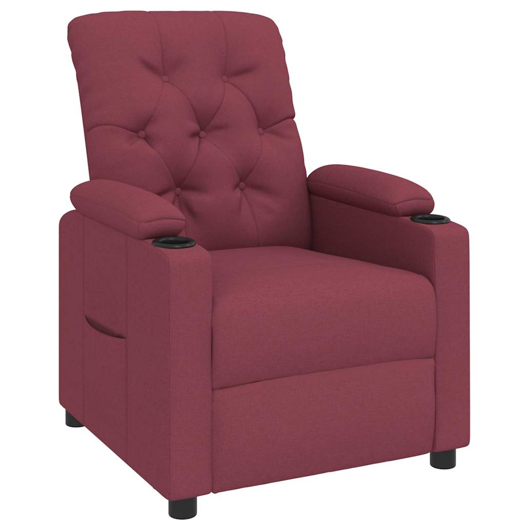 vidaXL Recliner Chair Wine Red Fabric