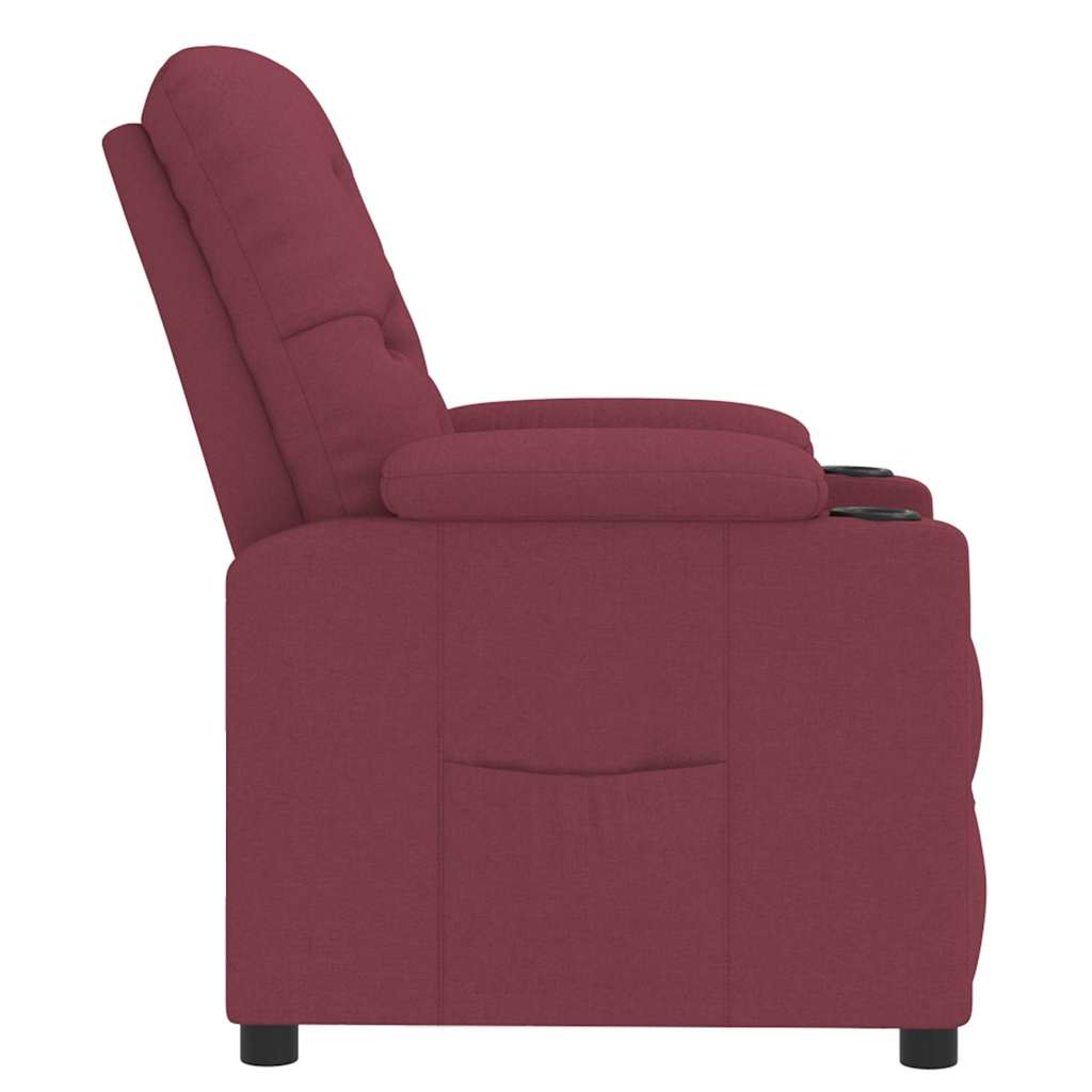 vidaXL Recliner Chair Wine Red Fabric