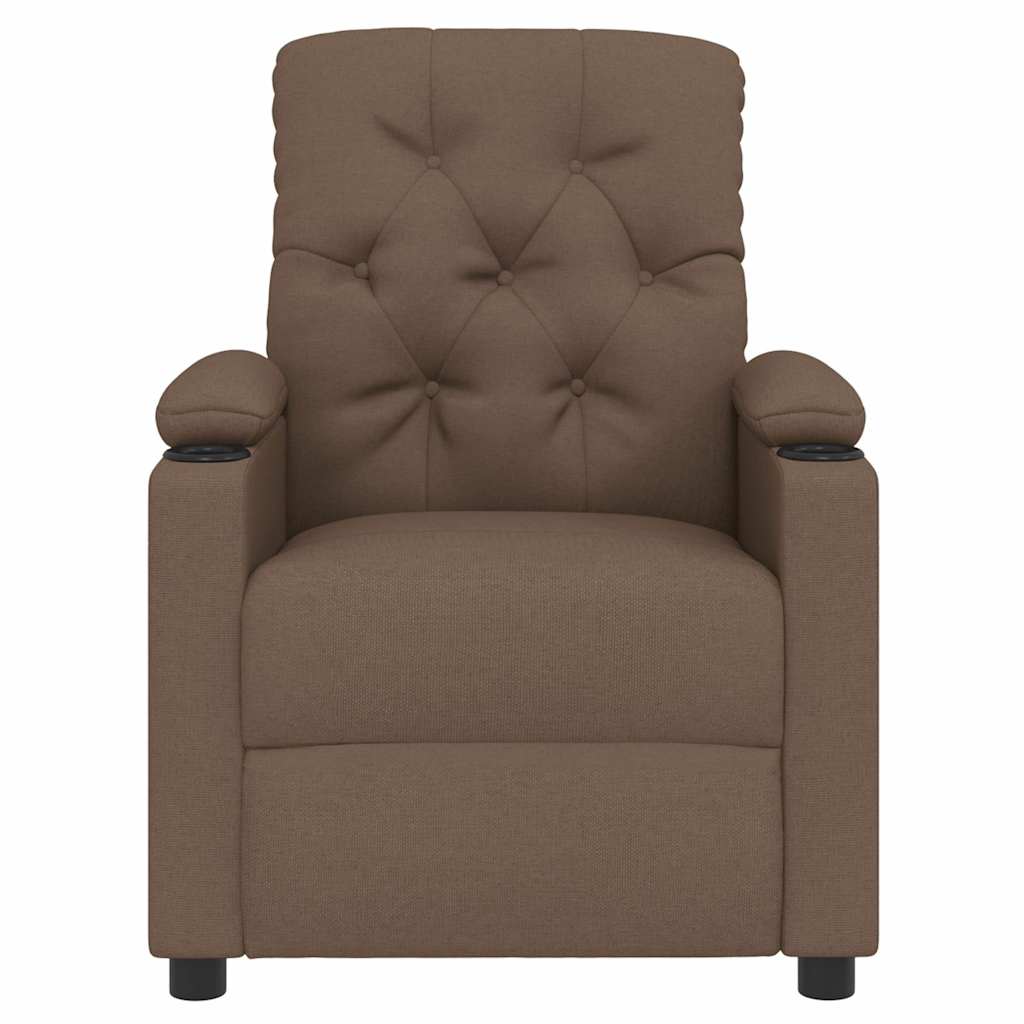 vidaXL Recliner Chair Brown Fabric