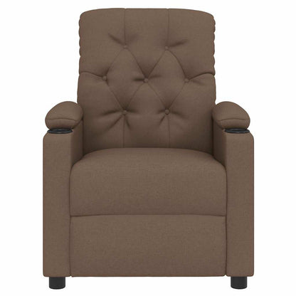 vidaXL Recliner Chair Brown Fabric