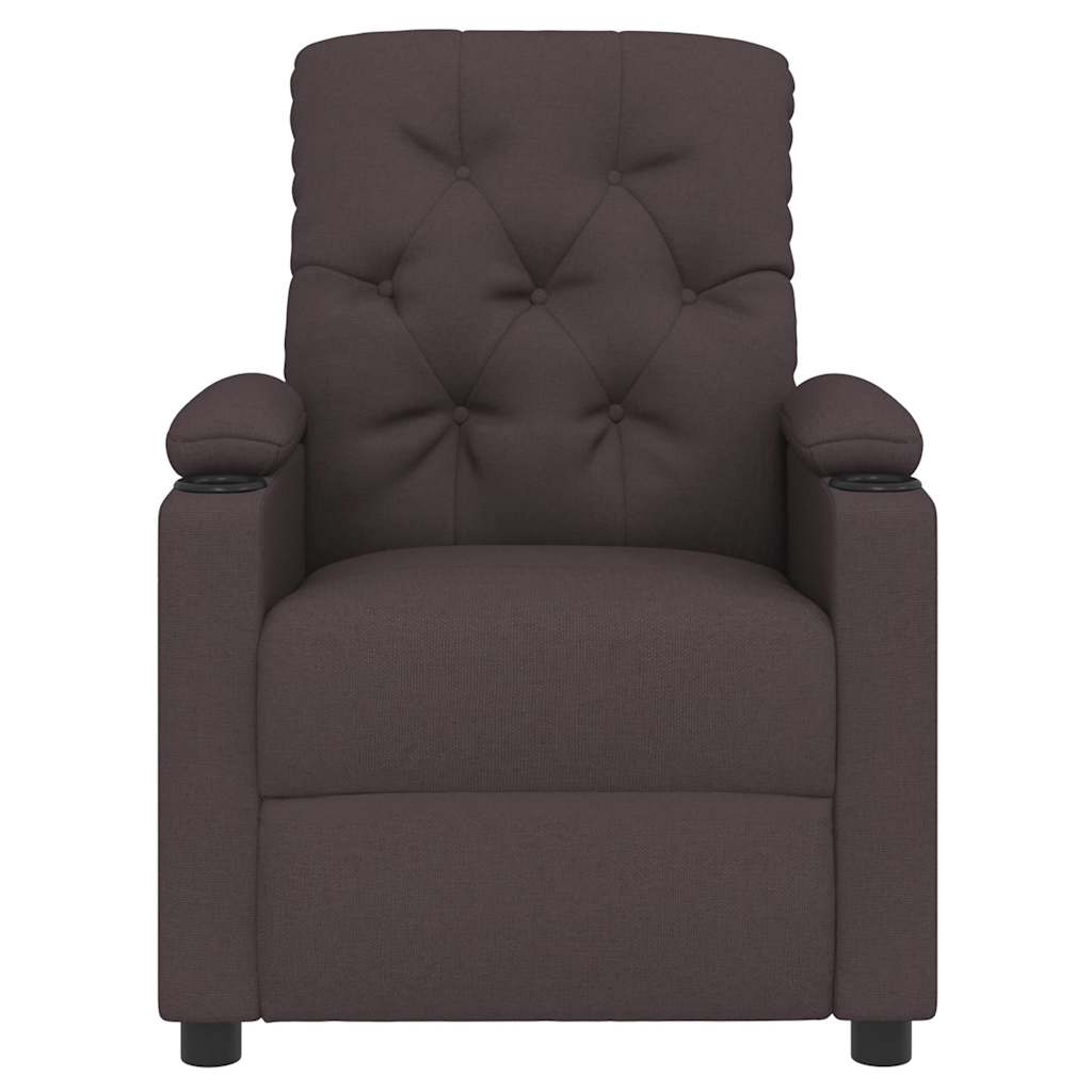 vidaXL Recliner Chair Dark Brown Fabric