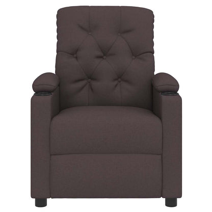 vidaXL Recliner Chair Dark Brown Fabric