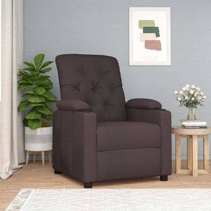 vidaXL Recliner Chair Dark Brown Fabric