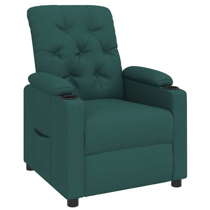 vidaXL Recliner Chair Dark Green Fabric