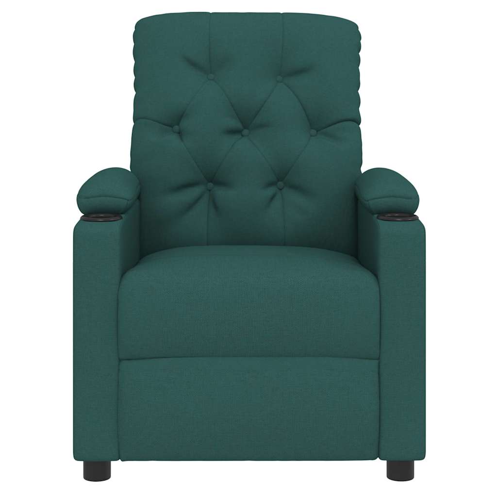 vidaXL Recliner Chair Dark Green Fabric