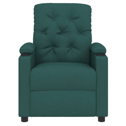 vidaXL Recliner Chair Dark Green Fabric