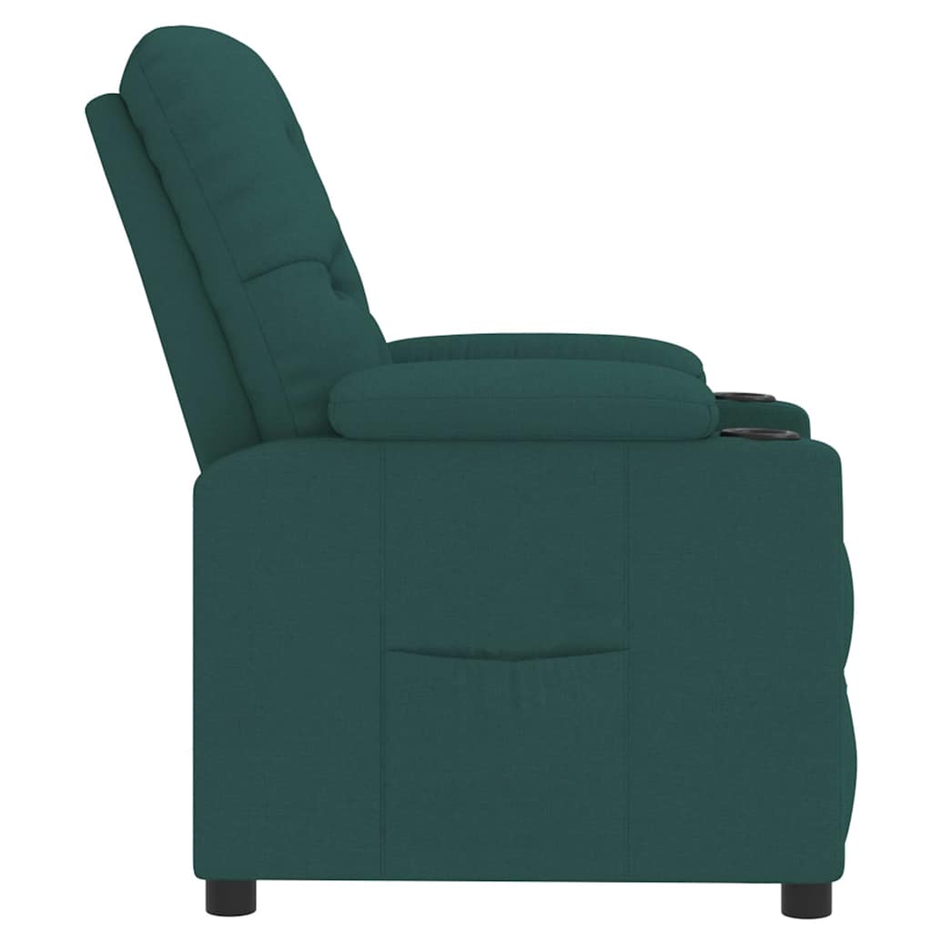vidaXL Recliner Chair Dark Green Fabric