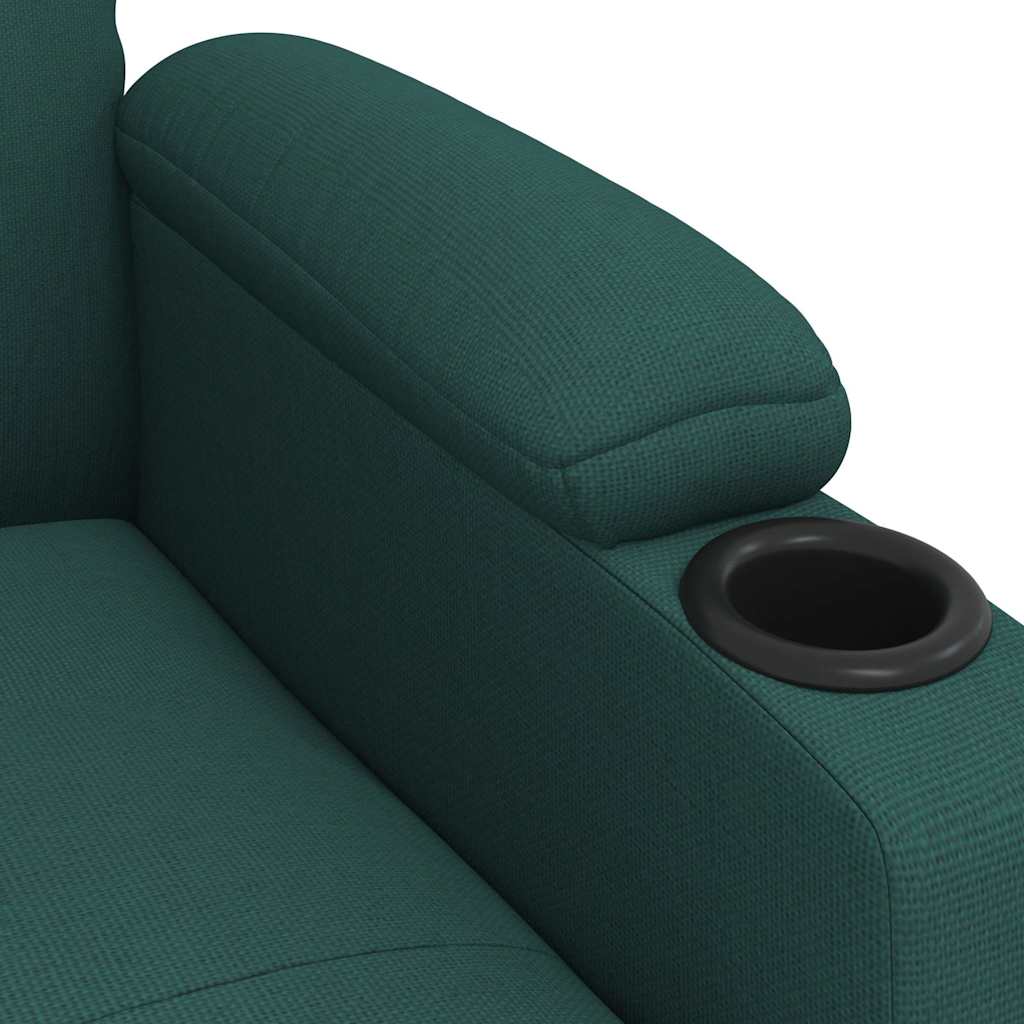vidaXL Recliner Chair Dark Green Fabric