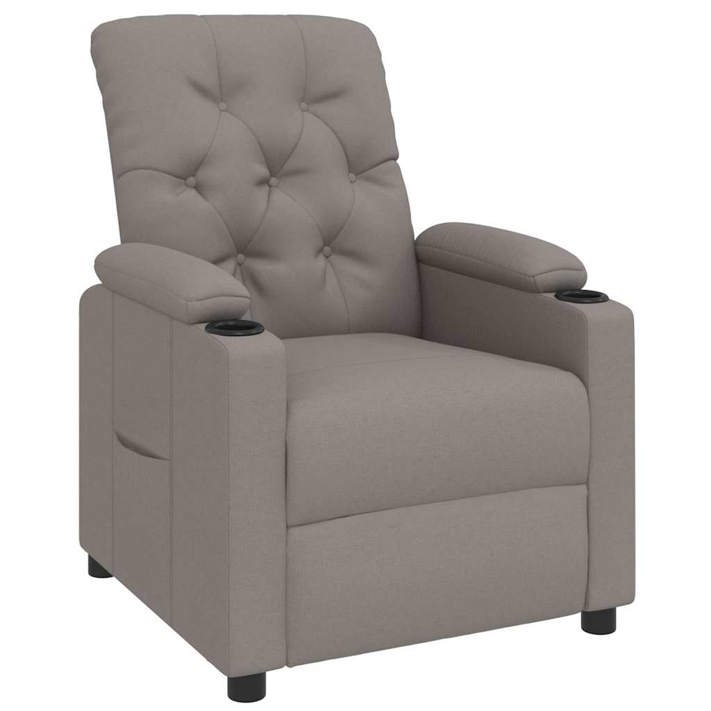 vidaXL Recliner Chair Taupe Fabric