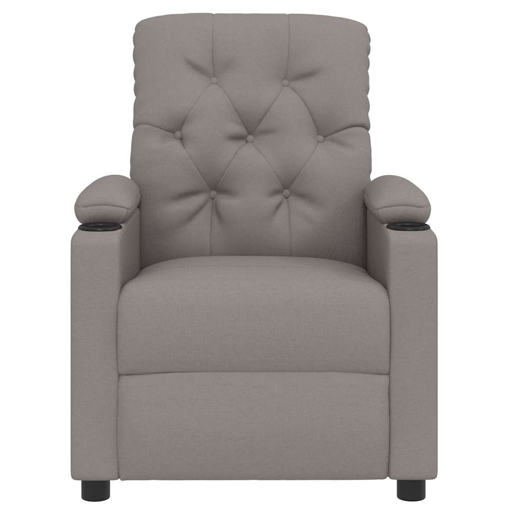 vidaXL Recliner Chair Taupe Fabric