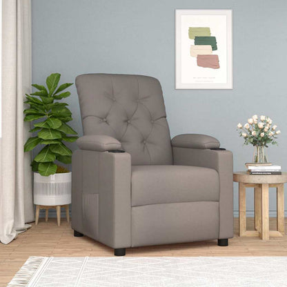 vidaXL Recliner Chair Taupe Fabric