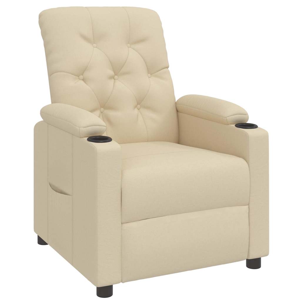 vidaXL Recliner Chair Cream Fabric