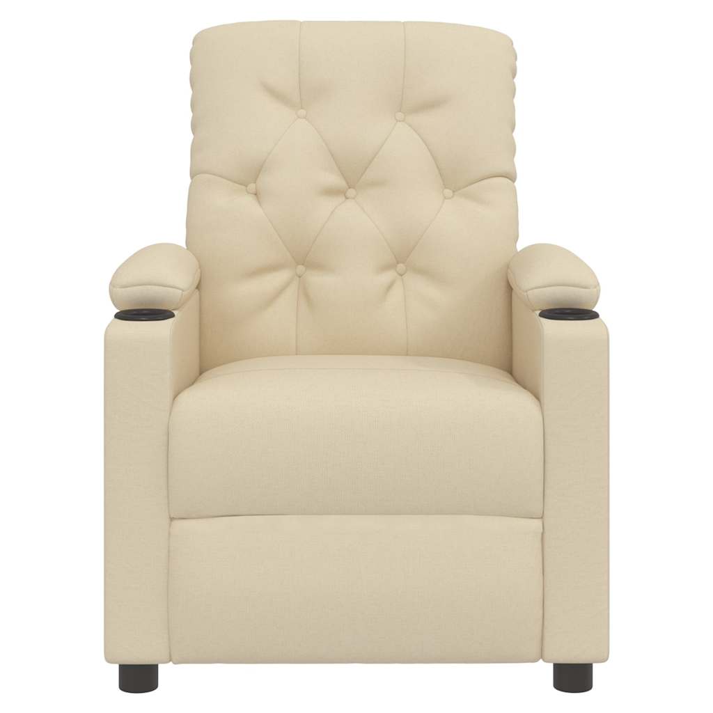 vidaXL Recliner Chair Cream Fabric