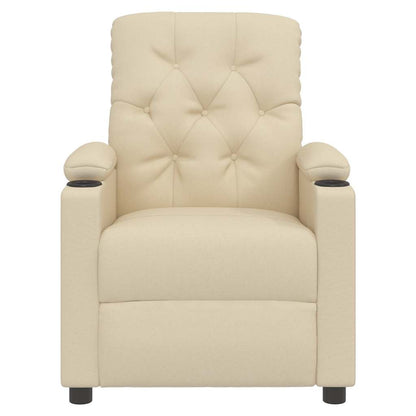 vidaXL Recliner Chair Cream Fabric