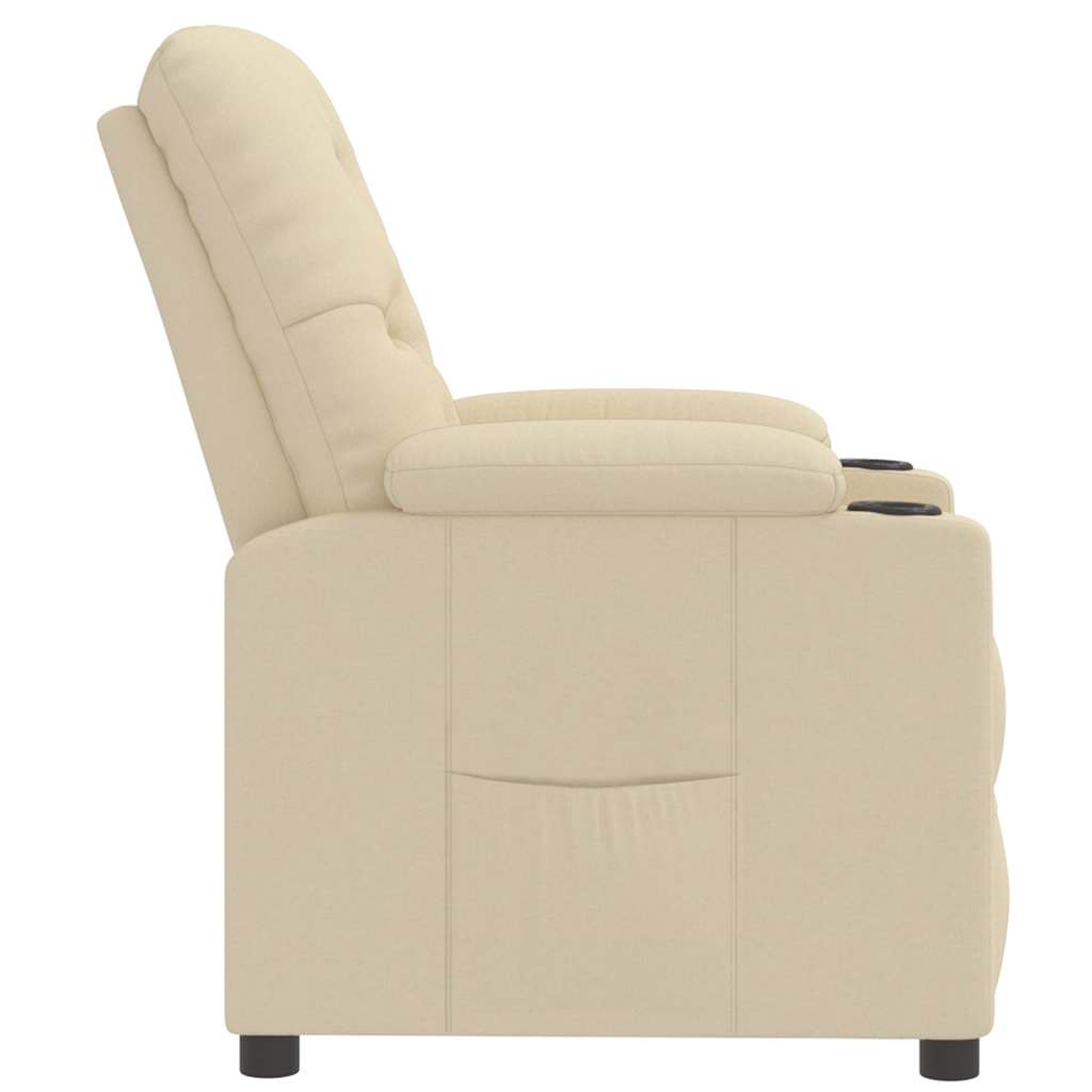 vidaXL Recliner Chair Cream Fabric