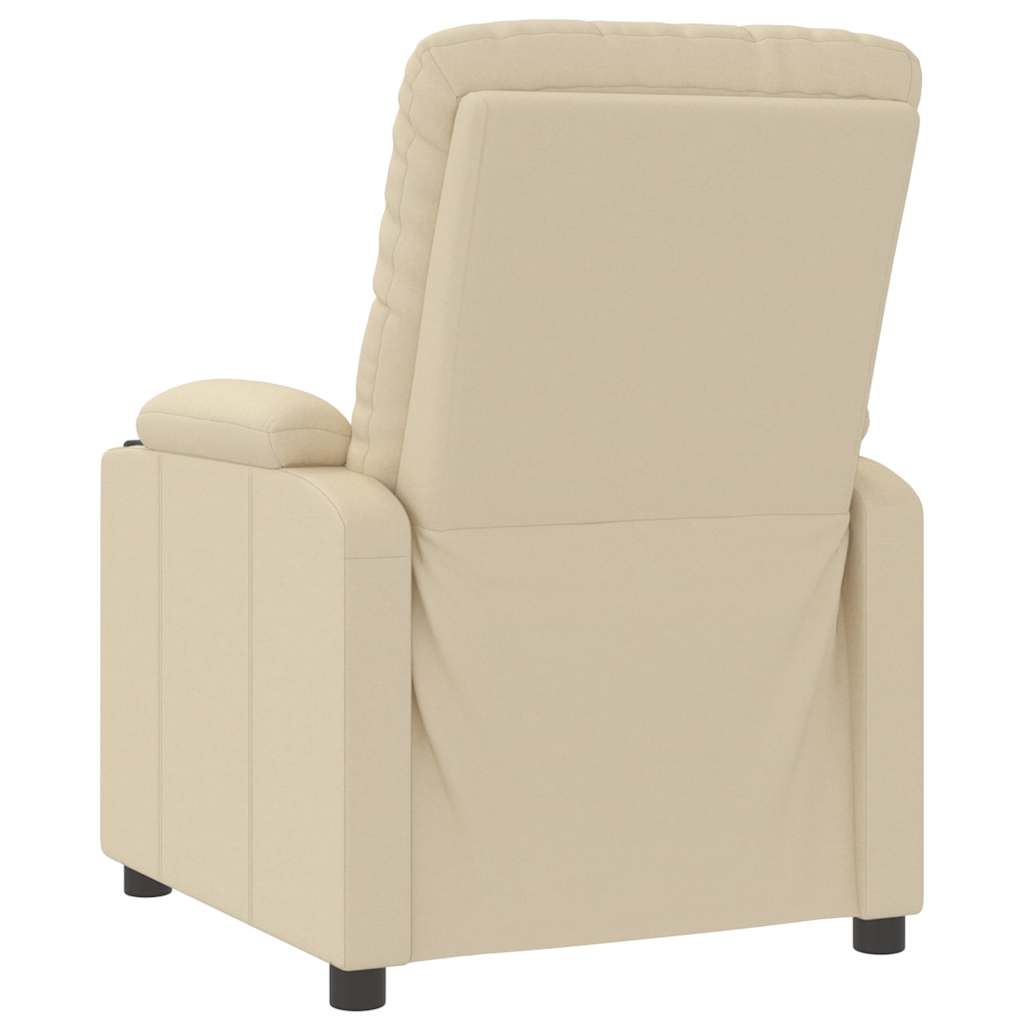 vidaXL Recliner Chair Cream Fabric