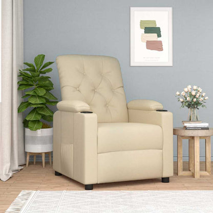vidaXL Recliner Chair Cream Fabric