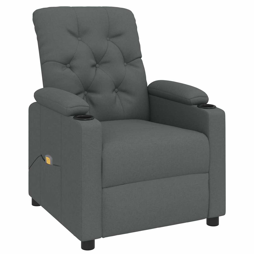 vidaXL Massage Chair Dark Grey Fabric