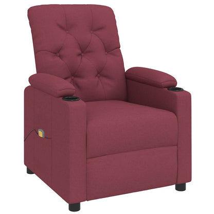 vidaXL Massage Chair Wine Red Fabric
