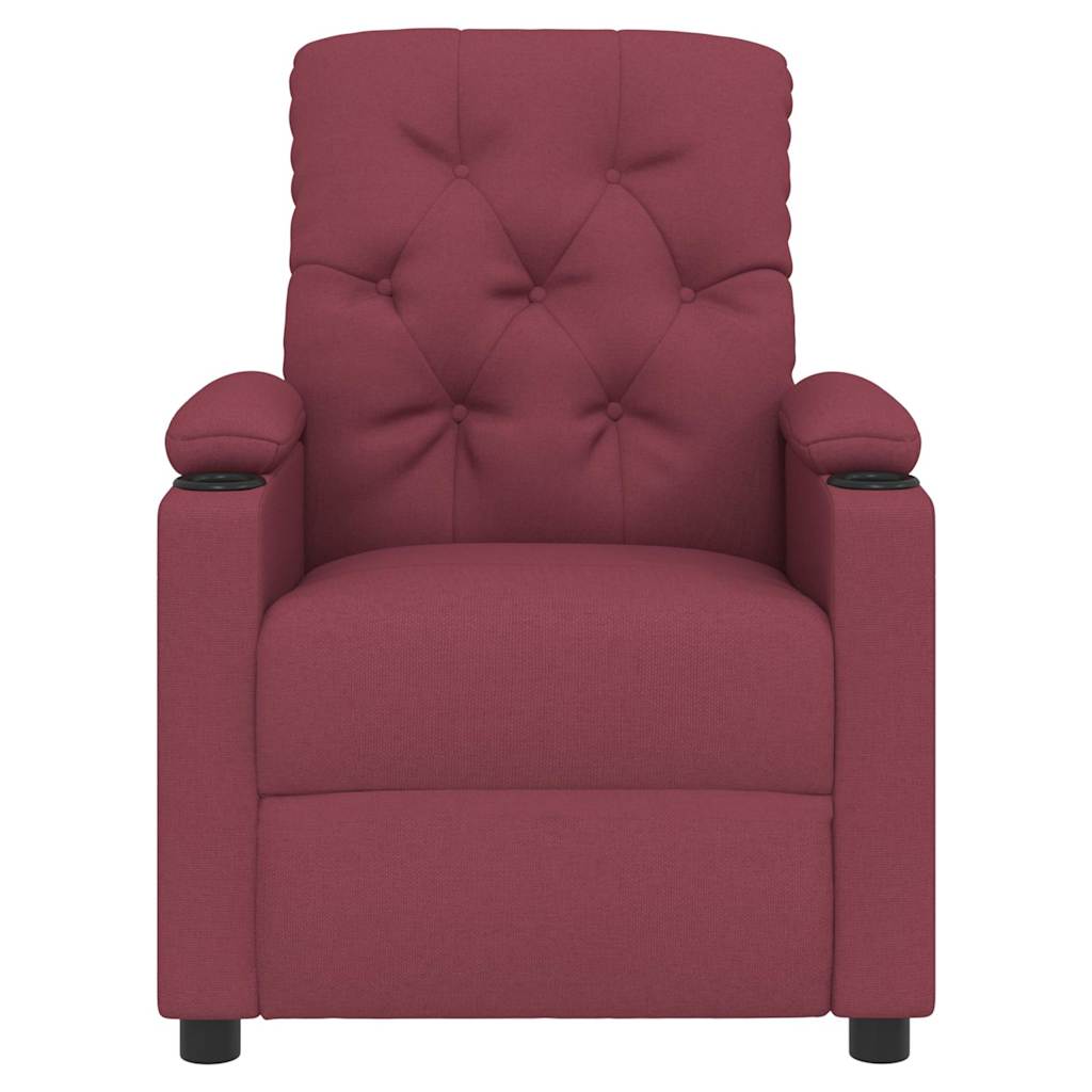 vidaXL Massage Chair Wine Red Fabric