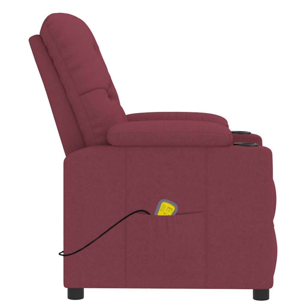 vidaXL Massage Chair Wine Red Fabric