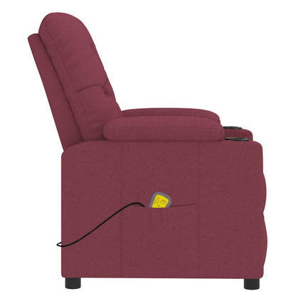 vidaXL Massage Chair Wine Red Fabric