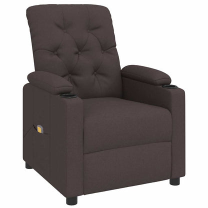 vidaXL Massage Chair Dark Brown Fabric