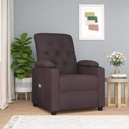 vidaXL Massage Chair Dark Brown Fabric