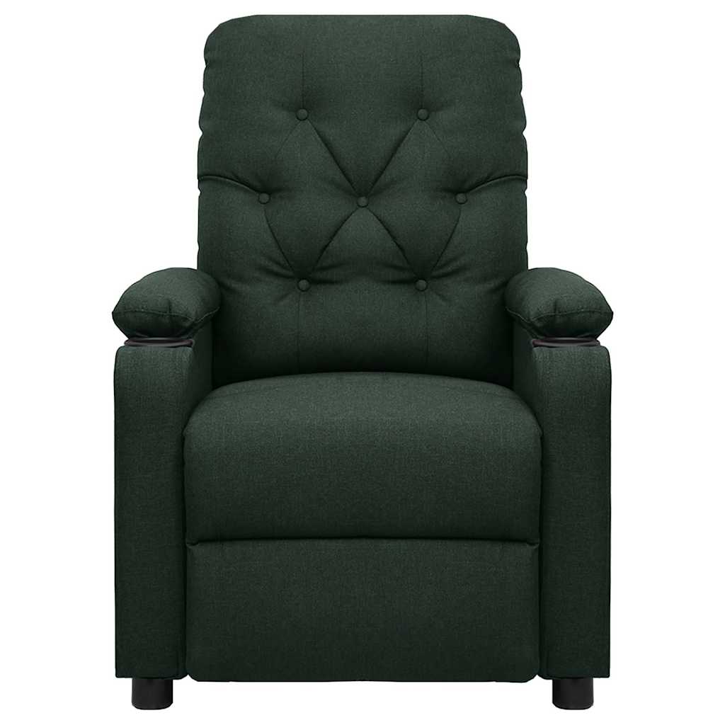 vidaXL Massage Chair Dark Green Fabric