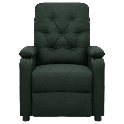 vidaXL Massage Chair Dark Green Fabric
