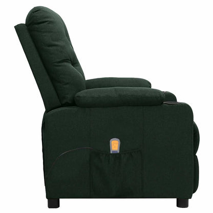 vidaXL Massage Chair Dark Green Fabric
