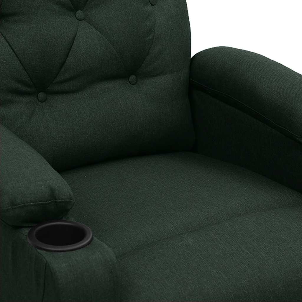 vidaXL Massage Chair Dark Green Fabric