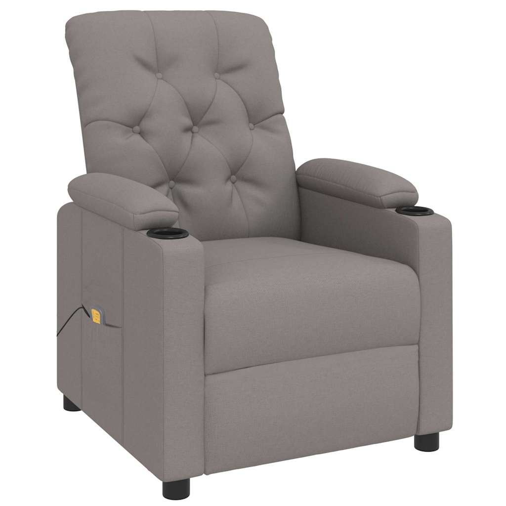 vidaXL Massage Chair Taupe Fabric