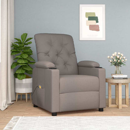 vidaXL Massage Chair Taupe Fabric