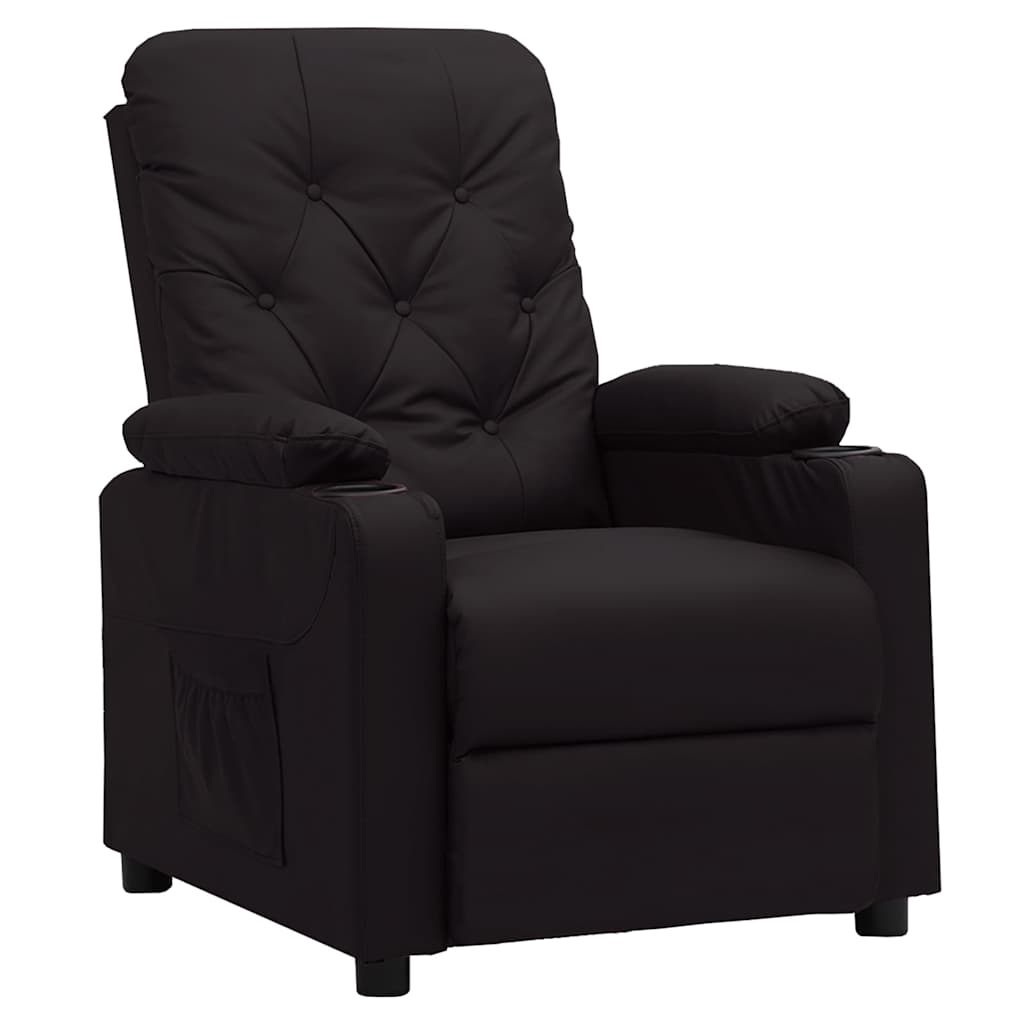 vidaXL Recliner Chair Black Faux Leather