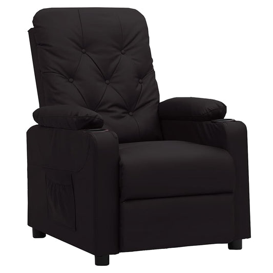 vidaXL Recliner Chair Black Faux Leather