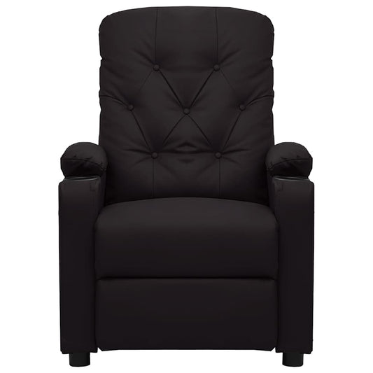 vidaXL Recliner Chair Black Faux Leather
